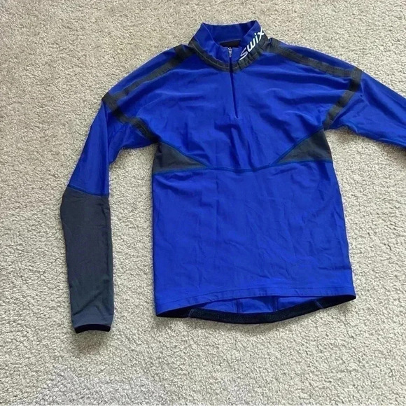 Swix Cross Country Ski Snow Shirt 1/4 Zip Purple Men’s Size Medium Active - Picture 4 of 16
